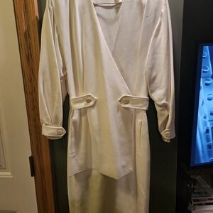 Elegant Cream Wrap Dress